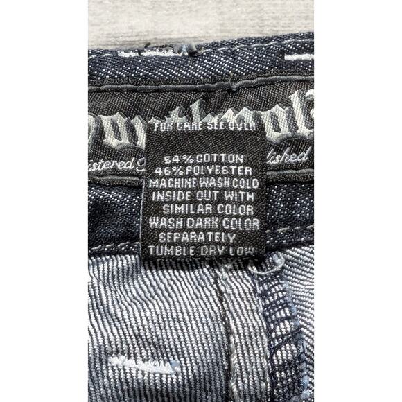 Vintage Y2K Southpole Slim Fit Jeans Sz 30 Distressed Wash Contrast Stitching - Picture 12 of 16